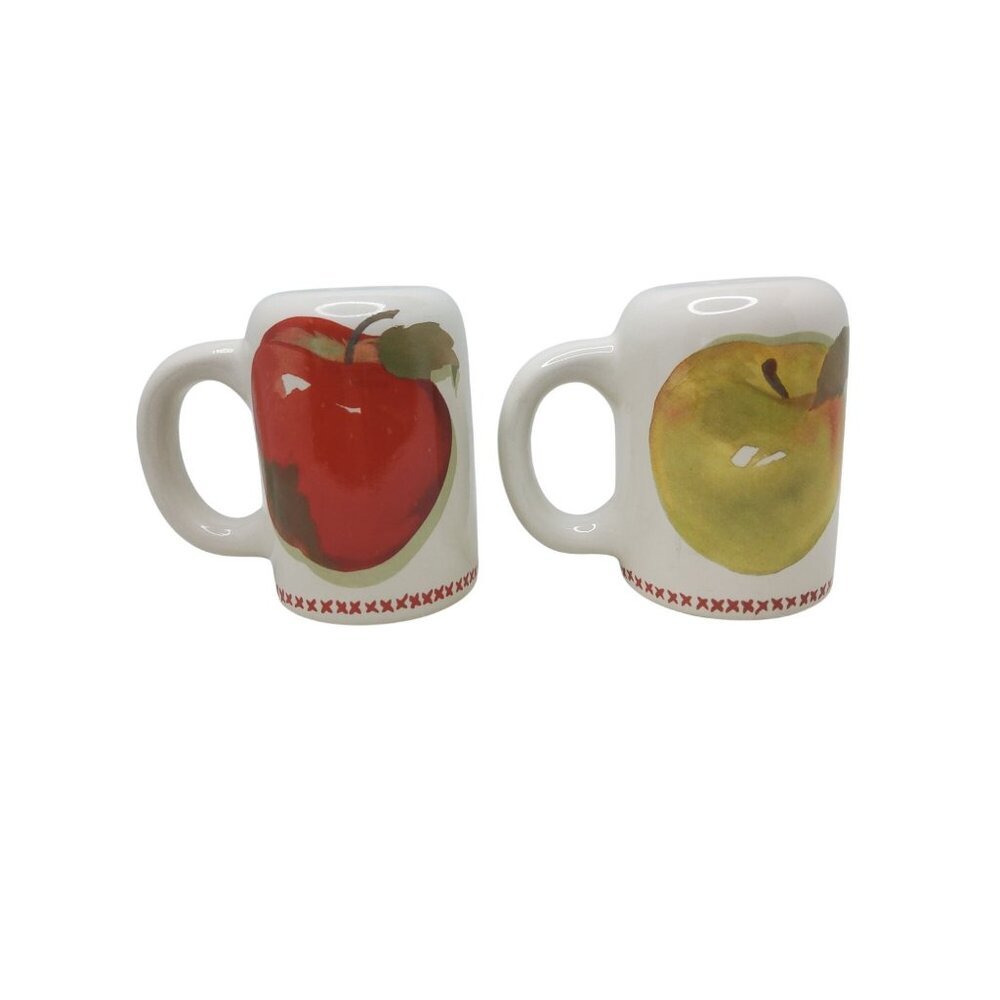 Vintage Ceramic Yellow & Red Apple Salt And Pepper Shakers